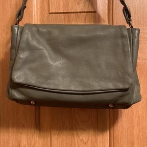 The Vermont Country Store Gray Deerskin Leather Bag